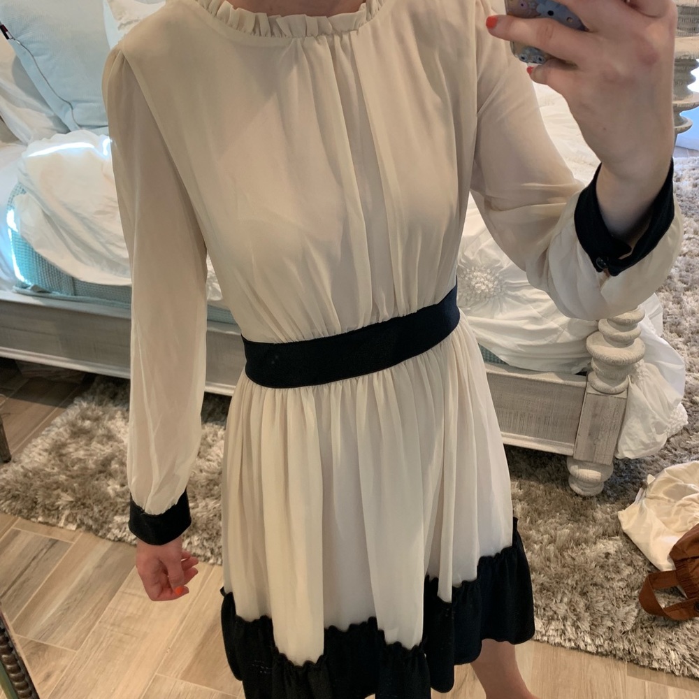 White and black velvet dress! BRAND NEW